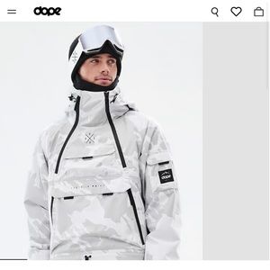 Men’s white camo DOPE snow insulated snowboard/ski jacket